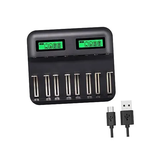 Produktbild: jojofuny 8 Intelligentes Batterieladegerät usb ladegeräte charger akuladegeraet Akku-Ladestation batterieladegerat USB-Akkus schnelles Batterieladegerät ein Batterieladegerät LCD-Ladegerät