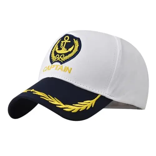Produktbild: jojofuny Captain Hat Baseball Cap: Verstellbare Kapitänsmütze Herren Sailor Ship Nautical Marine Sea Cap Hut für Männer Frauen Kostümzubehör Accessoire