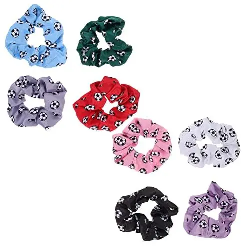 Produktbild: jojofuny Fußba Seilhalter Zubehör für Haare Pferdeschwanz Langer Satinring Damenbänder Gedruckt Fußball Seil Mädchen Haargummis Elastische Haargummis Band Band Ball Elegant