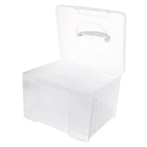 Produktbild: jojofuny Kasten Foto-organizer Projektfall Aufbewahrungsbox Für Bilder Fotobehälter Mit Griff Fotobewahrer Aufbewahrungskoffer Für Projekte Scrapbook-organisation Fotohalter Tragbar Plastik