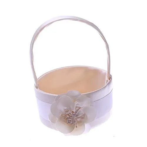 Produktbild: jojofuny Eleganter Blumenmädchenkorb Handgefertigt Hochzeitskorb Für Zeremonie Und Jahrestag