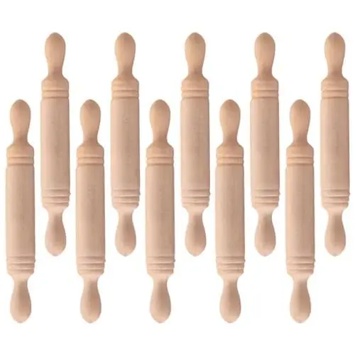 Produktbild: jojofuny Miniaturspielzeug Holzspielzeug 12 Stück Mini-Nudelholz Klassisches -Nudelholz Backen Kleiner -Nudelholz Mini- -Nudelholz Für Mini- Mini-Spielzeug Puppenzubehör