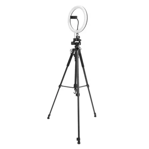 Produktbild: jojofuny Ringlampe LED-Ringlicht Handyständer Kamera-Fülllicht Selfie-Blitzlampe LED-Lampe dimmbares Licht einziehbare Smartphone-Halterung handyhalterung ergänzendes Licht LED-Licht