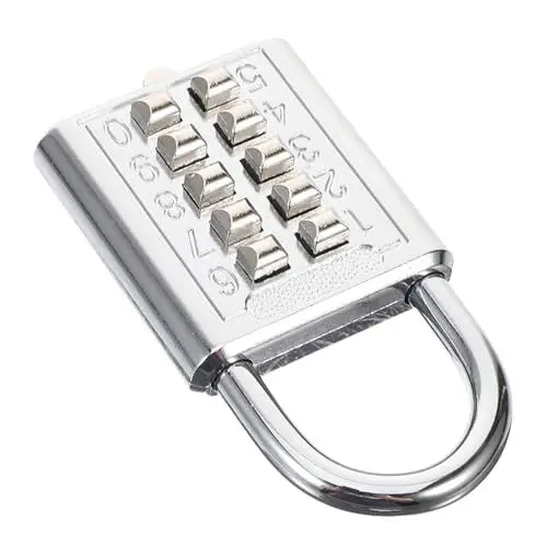 Produktbild: jojofuny 10 Schlüsselloses Vorhängeschloss Für Koffer Gepäckschließfächer Metall-kombinationsschloss Wetterfestes Design