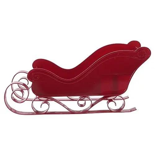 Produktbild: jojofuny Weihnachtsschlitten Dekorativer Schlitten Roter Schlitten Party-Schlitten- Mini-Schlitten-Ornamente Mini-weihnachtsmöbel Blumentopf Pflanzen Plastik Nachtisch Schreibtisch