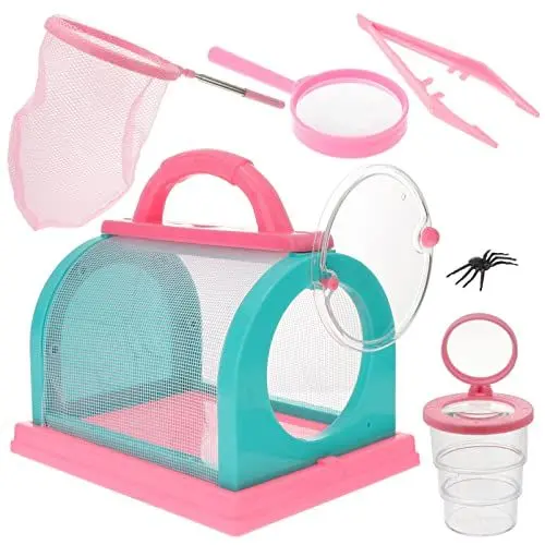 Produktbild: jojofuny Werkzeug 1 Set Mädchen Pinzette Tasse Fangspielzeug Outdoor Camping Lupe Kinderfänger Inklusive Werkzeuge Käfig Lupe Kinder Rosa Erkundungstiere - Lustige Jungs Spielzeug