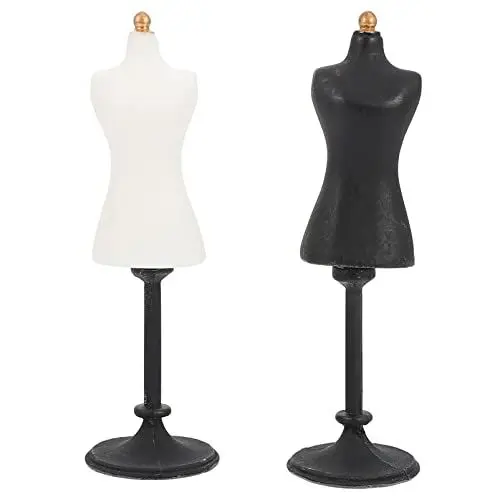 Produktbild: jojofuny Zubehörteil Kleiderbügel 3 Dollhouse Mini Schaufensterpuppe Puppenkleidung Display Rack Doll Support Doll Rack Model Puppenkleid Schneiderpuppen Kleiderständer Mädchenkleid