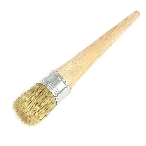 Produktbild: jojofuny möbel Wandpinsel Bürste zum Wachsen von Möbeln große Scheuerbürste runder Lackpinsel reinigungsbürste Wachsbürste Holzbürste Grill Wachspinsel Bürste mit langem Stiel Hölzern