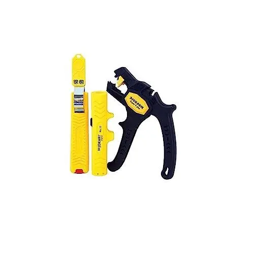 Produktbild: Jokari Kabelverarbeitungs-Set (mit Kabelmesser No. 28, Kabel-Entmanteler No. 12 und Abisolierzange Super 4 Plus, für Rundkabel ø8-28 mm) 490107
