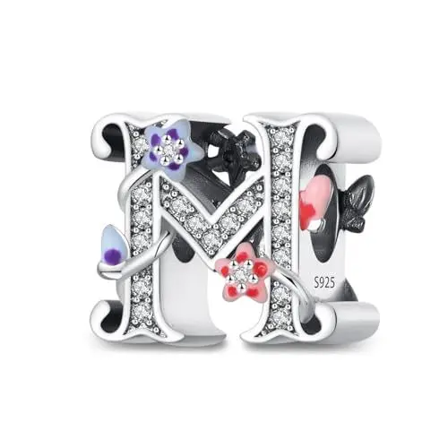 Produktbild: Jokmeo Charms Anhänger 925 Sterling Silber A-Z Buchstaben Kompatibel mit Pandora Europäische Armbänder Halskette für Mädchen Schmuck Geschenkoption