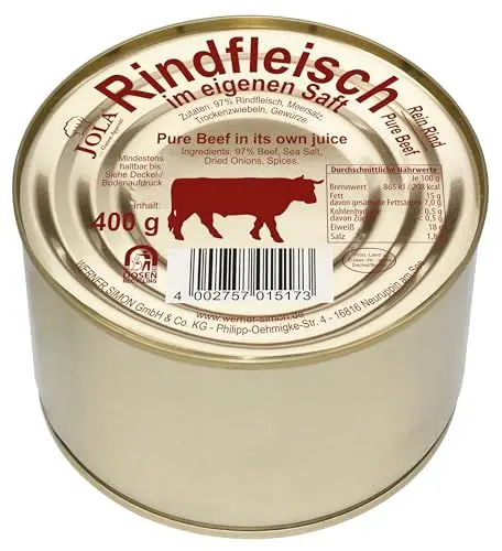 Produktbild: JOLA Rindfleisch im eigenen Saft | Pure Beef | 97% Rindfleisch |recyclebare Goldlackdose