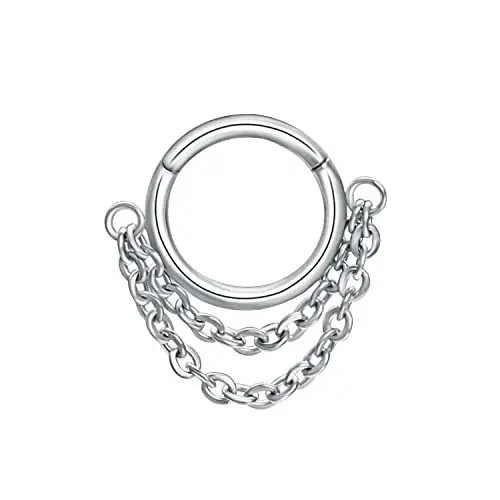 Produktbild: JOLCHIF Helix Piercings Silber 925 Herz Ohrpiercing Kettenanhänger Hypoallergen Knorpel Scharnier Nahtlose Clicker 316L Chirurgenstahl Tragus Piercing Schmuck