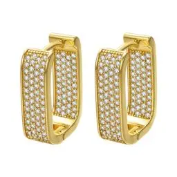 Produktbild: JOLCHIF Zirkonia Ohrringe Gold Viereckige Creolen Hängend Modeschmuck Ohrringe Vergoldet Damen Geometrisch Creolen