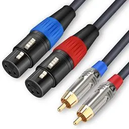 Produktbild: JOLGOO Dual-XLR-auf-RCA-Kabel, Dual-XLR-Buchse auf Dual-RCA-Stecker, 2 XLR-Buchsen auf 2 RCA-Stecker, HiFi-Audiokabel, 4N OFC-Draht, für Verstärker-Mixer-Mikrofon, 3 m