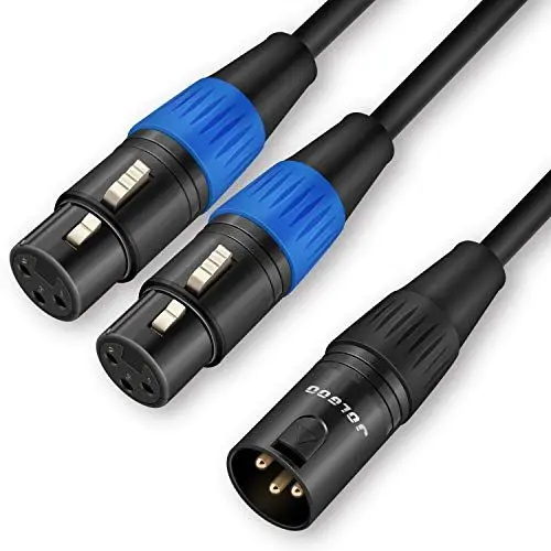 Produktbild: JOLGOO XLR-Splitterkabel, Dual-Buchse auf Stecker, Y-Splitter-Mikrofonkabel, 2 Buchsen auf 1 Stecker, 1,5 Meter