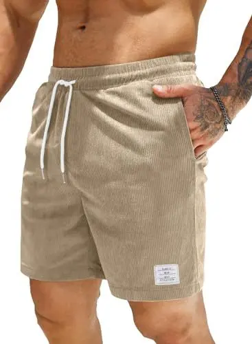 Produktbild: Jolicloth Kurze Hosen Herren Shorts Sommer mit Taschen Cargo Kurze Hose für Männer Baggy Jogginghose Herren Kurz Outdoor Casual Sporthose Beige 2XL