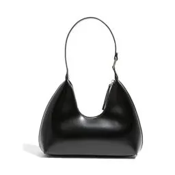 Produktbild: JOLLQUE Umhängetasche für Frauen, kleine Leder Handtasche Geldbörse, einzigartige trendy Reißverschluss Hobo Tasche(Schwarz)