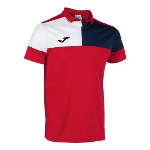 Produktbild: Joma Kurzarm-Poloshirt Mann Crew V rot Marineblau Weiss