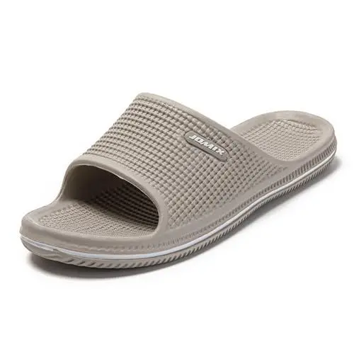 Produktbild: JOMIX Badelatschen Herren Sommer Badeschlappen Atmungsaktiv Slides Sandalen Meer Pool Strand Schwimmen Hausschuhe Leichte Pantoletten Indoor Outdoor (Grau, 44 EU)