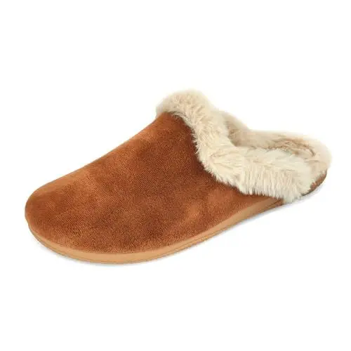 Produktbild: JOMIX Clogs Damen Winter Lammfell Hausschuhe Warme Plüsch Puschen Bequeme Gefüttert Pantoffeln Rutschfeste Gummisohle Hausclogs Elegant Indoor Slippers Made in Spanien (MD2417, Braun, 40 EU)