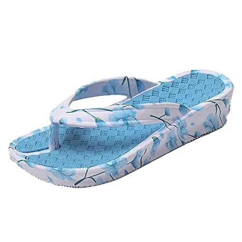 Produktbild: JOMIX Damen Sandalen Leichte Slides Badeschuhe Hausschuhe Badeschlappen Sommer Zehentrenner Schlappen (03 Blau Größe Klein 1 Nummer, 41EU, SD5400)
