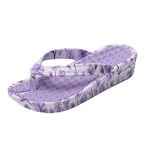 Produktbild: JOMIX Damen Sandalen Leichte Slides Badeschuhe Hausschuhe Badeschlappen Sommer Zehentrenner Schlappen (03 Violett Größe Klein 1 Nummer, 41EU, SD5400)