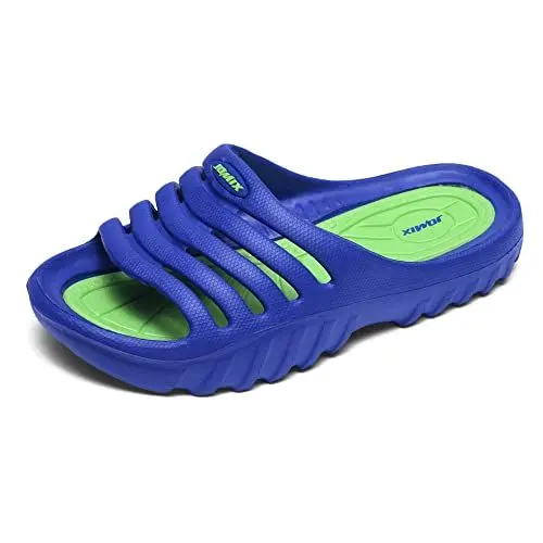 Produktbild: JOMIX Dusch & Badeschuhe Badelatschen Badeschlappen Meer Pool Strand Schwimmen Indoor Outdoor (Royalblau Grün, 33 EU, SB2020)