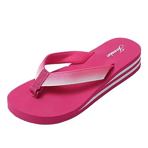 Produktbild: JOMIX Flip Flops Damen Leichte Zehentrenner Damen Sommer Sandalen Bunte Badelatschen Badeschlappen Meer Pool Strand Schwimmen (01 Fuchsia, 39 EU)