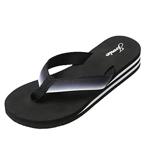 Produktbild: JOMIX Flip Flops Damen Leichte Zehentrenner Damen Sommer Sandalen Bunte Badelatschen Badeschlappen Meer Pool Strand Schwimmen (01 Schwarz, 39 EU)