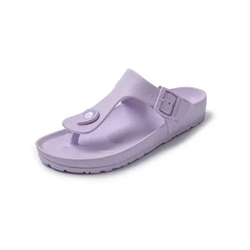 Produktbild: JOMIX Flip Flops Damen Sommer Verstellbar Schnalle Sandalen Elegant Badelatschen Meer Pool Strand Schwimmen Badeschlappen Gummi Schlappen Hausschuhe (Lila, 38 EU)