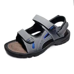Produktbild: JOMIX Sommer Athletische Sandalen Herren Klettverschluss Anti-Rutsch Wandersandalen Outdoor Strand Reisen Trekking Wander (Grau, 46 EU)