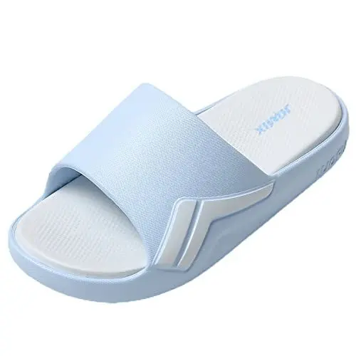Produktbild: JOMIX Sommer Schlappen Damen Sandalen Sportliche Badelatschen Badeschlappen Weiche Fußbett Meer Pool Strand Schwimmen Indoor Outdoor (Blau, 37 EU)