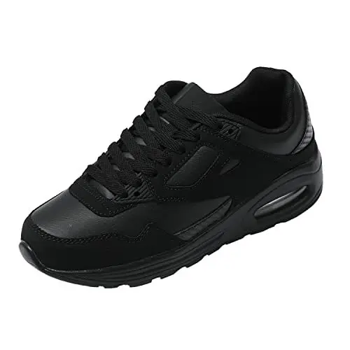 Produktbild: JOMIX Sportschuhe Sneaker Herren Laufschuhe Straßenlaufschuhe Turnschuhe Atmungsaktiv mit Luftkissen Outdoor Fitness Gym (Schwarz, 44)