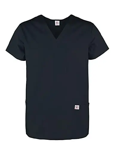 Produktbild: JONATHAN UNIFORM Herren Kasack Pflege Schlupfkasack 3 Taschen, Medizinische Berufsbekleidung V-Ausschnitt Arzt Kostüm für Zahnarzt Tierarzt Altenpflege OP (Schwarz, 3XL)