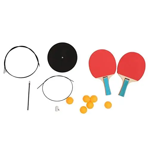 Produktbild: Jonlaki Tischtennis-Trainer-Werkzeug mit Edelstahlbasis, Elastischer Schaft, Selbsttrainings-Pongball-Übungsgerät