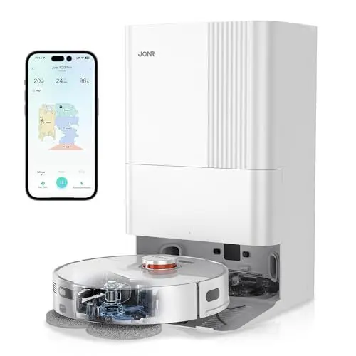 Produktbild: JONR P20 Pro Saugroboter mit Wischfunktion und Hubmop, 8000Pa All-in-One Reinigungsstation, Hindernisvermeidung, Adaptive Kantenreinigung, Heißlufttrocknung