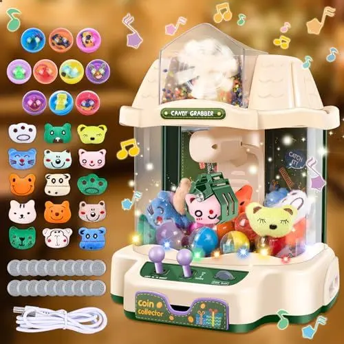 Produktbild: JONRRYIN Greifautomat für Kinder, Süßigkeitenautomat mit Münzen und Doll, Candy Grabber, Krallen Maschine, Groß Claw Machine Toy, Süßigkeiten Greifmaschine Krallenmaschine Spielzeug für Spiel Party