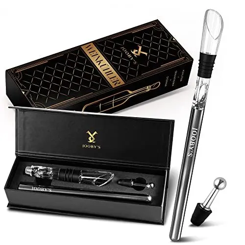 Produktbild: JOOBY’S Weinkühlstab | Innovativer Weinkühler inkl. Ausgießer | Premium Flaschenkühler | Ideales Weinzubehör für Weinliebhaber | Hochwertiges Wein Geschenk Set