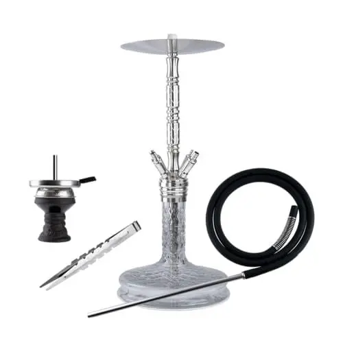 Produktbild: Jookah Four of a Kind #1 Edelstahl Shisha Set - Wasserpfeife mit Zubehör inkl. Schlauch, Mundstück, Zange, Steinkopf-Set