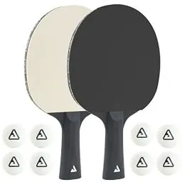 Produktbild: JOOLA 54817 Tischtennis-Set COLORATO Bestehend aus 2 Tischtennisschläger 8 Tischtennisbälle-Ideal für Familien und Freizeitsport, Black&White, Einheitsgröße