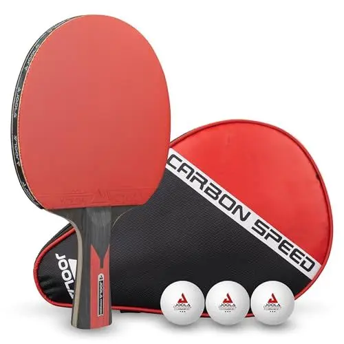 Produktbild: JOOLA Carbon Tischtennisschläger ITTF zugelassener Profi Tischtennis-Schläger für Fortgeschrittene Spieler - Carbowood Technologie, Speed, 5-teilig