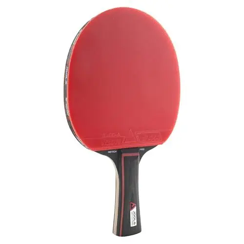 Produktbild: JOOLA Tischtennisschläger Match PRO ITTF genehmigter Allround Wettkampf Tischtennis-Schläger 4 Sterne, Schwarz/Rot, 1.8 MM Schwammstärke