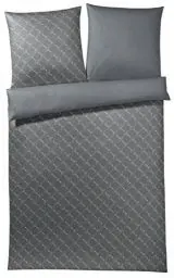 Produktbild: Joop, Mako-Satin-Bettwäsche, Kornblumen-Muster mit nuancierten Farben 135x200 + 1x 80x80 grau