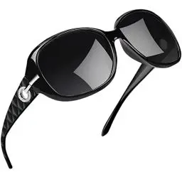 Produktbild: Joopin Elegante Sonnenbrille Damen Polarisiert und Klassische Große Damen Sonnenbrille Schwarz Retro Sonnenbrille Übergroß 2024 UV400 mit XL Großer Rahmen (Voll Schwarz)
