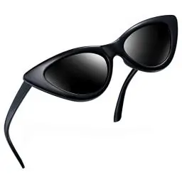 Produktbild: Joopin Klassische Cateye Sonnenbrille Damen Schwarz und Polarisierte Damen Sonnenbrille Katzenauge Schmal UV400 Vintage 90er Sonnenbrille Cat Eye Retro Dreieck Brille (Schwarz)
