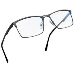 Produktbild: Joopin Retro Blaulichtfilter Brille Herren Brille Ohne stärke Damen und Gaming Brillen Computerbrille mit Blaulichtfilter Blue Light Glasses for PC and TV(Grau)
