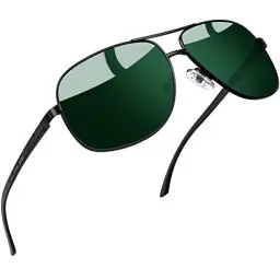 Produktbild: Joopin Retro Polarisierte Herren Sonnenbrille Grün Vintage Coole Sonnenbrille Damen Groß und Oversized Polarized Sunglasses Men Women for Driving Fahrerbrille UV400 mit Metallrahmen(Grün G15)