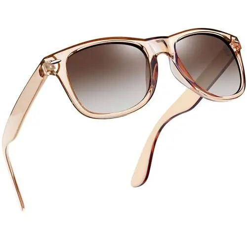 Produktbild: Joopin Retro Rechteckige Sonnenbrille Herren Braun Polarisiert UV400 Unisex und Damen Sonnenbrille Groß zum Fahren Wandern (Hellbraun)