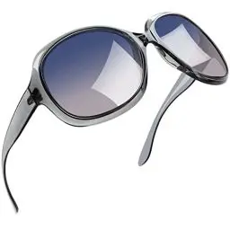 Produktbild: Joopin Übergroße Sonnenbrille Damen Polarisiert UV400 Klassisch Moderne Sonnenbrille Frauen Groß Mode Klare Grau für Fahren und Reisen (Grau Blaurosa)