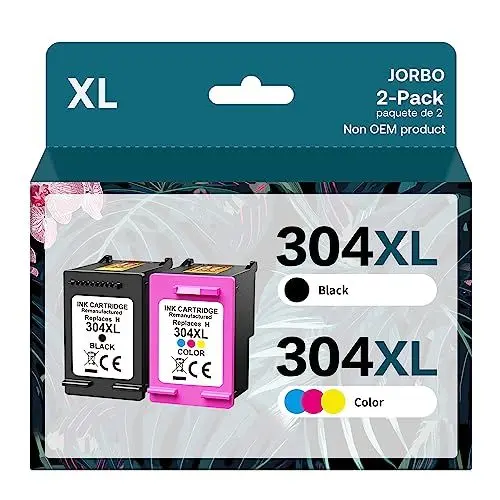 Produktbild: JORBO Remanufactured 304XL Printer Cartridges Replacement for HP 304 XL Multipack Black and Colour Compatible for Envy 5000 5010 5020 5030 5032, Deskjet 2620 2622 2630 3720 3735 3750 3760 3762 3764